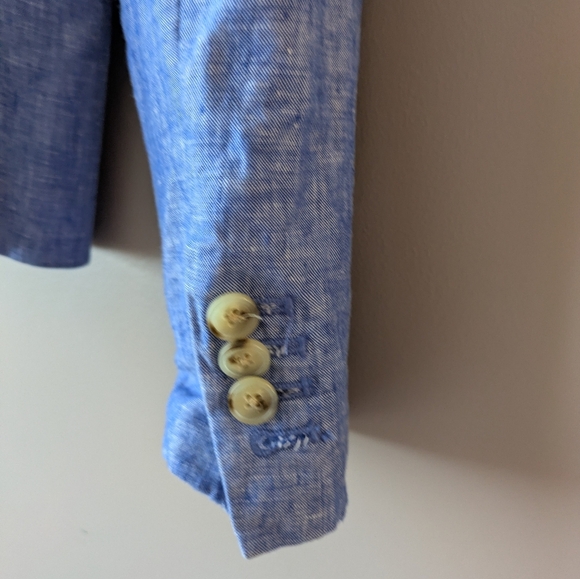 J. Crew Linen Schoolboy Blazer 4 Blue - Picture 8 of 13